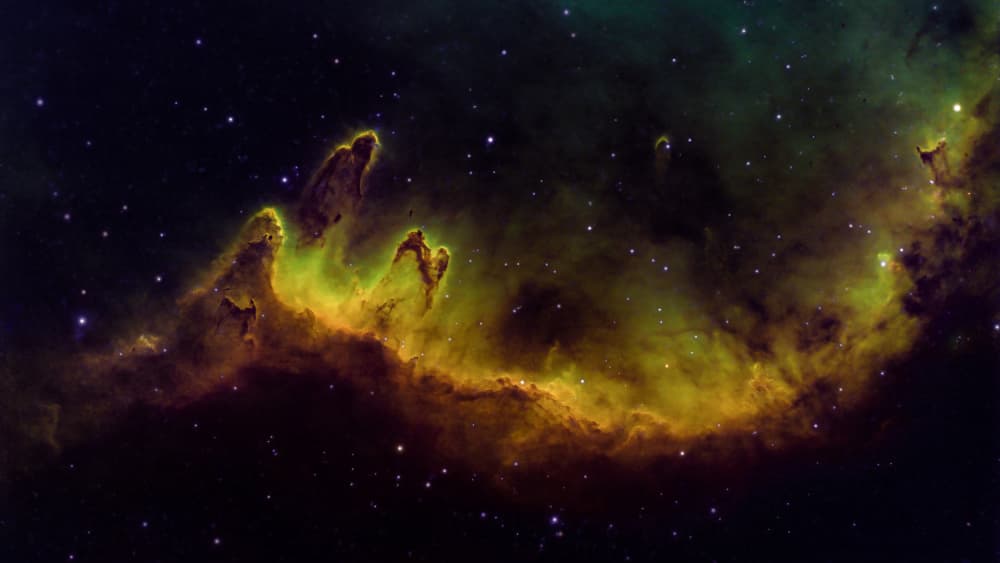 Glowing Nebula Pillars by Ken Fong — canvas wall art