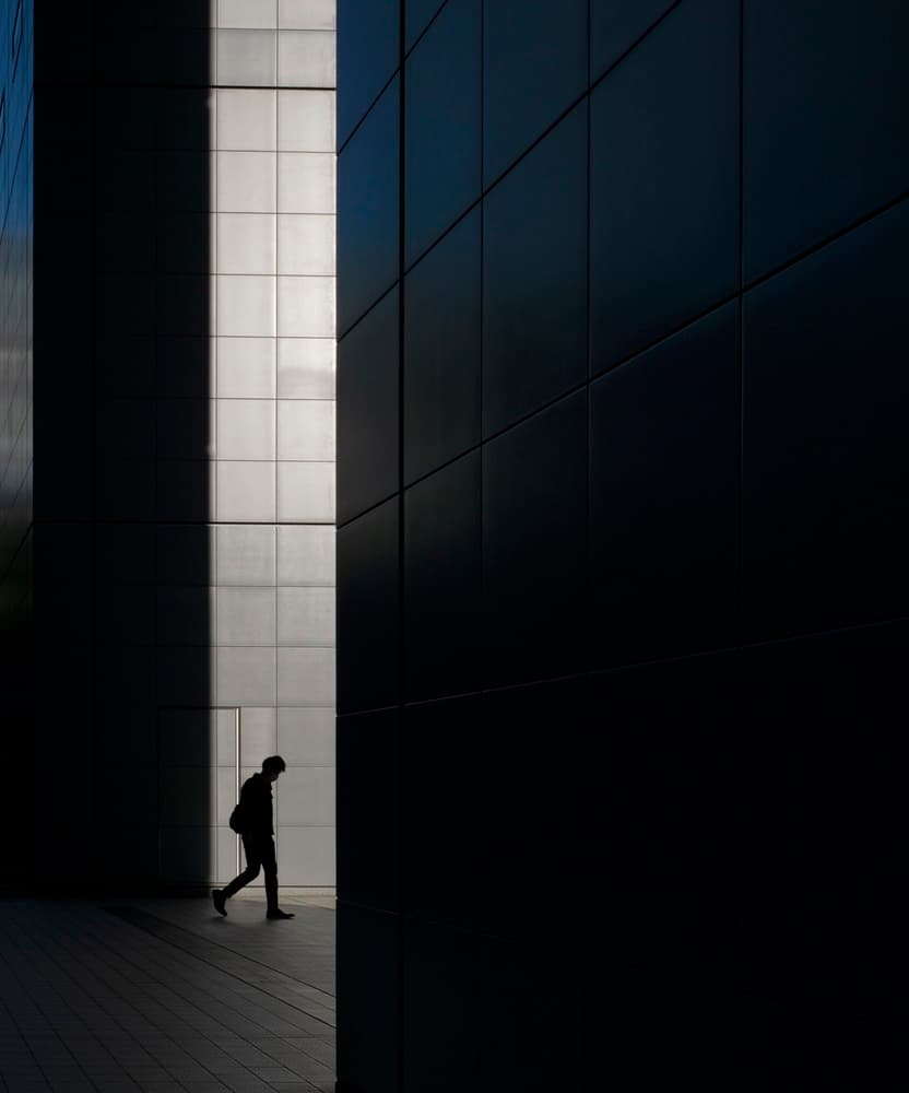 Man Walking in Shadow by Yasuhiro Takachi — canvas wall art