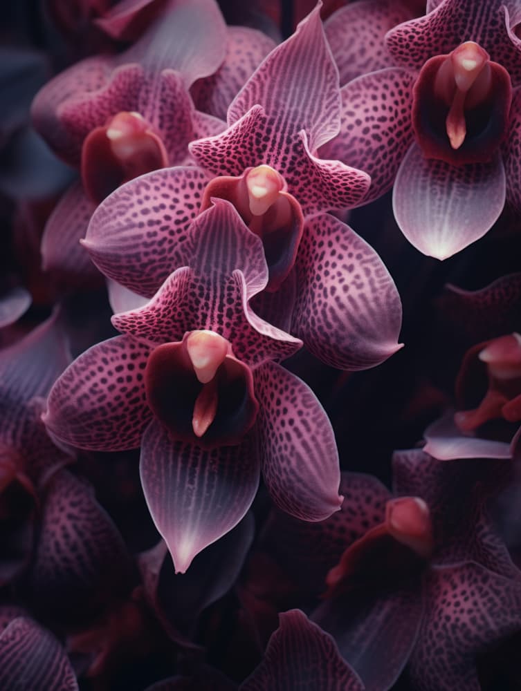 Elegant Dark Orchids by Bilge Paksoylu — canvas wall art