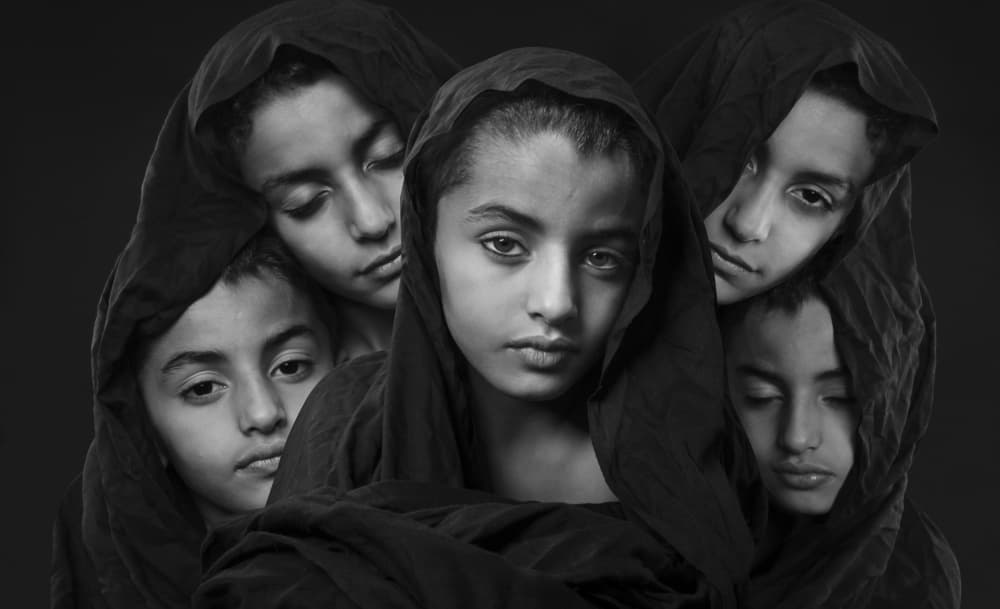 Pensive Young Faces by Ali Al-Jazeri — canvas wall art