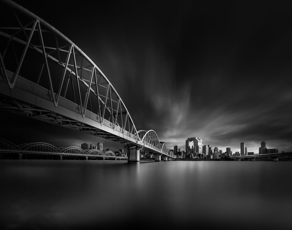 Dark City Bridge Night by Yoshihiko Wada — canvas wall art