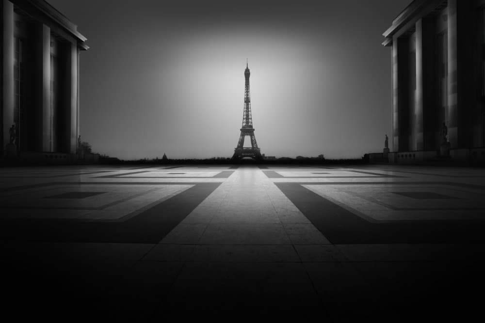 Dramatic Eiffel Tower View by InTheMoment — canvas wall art