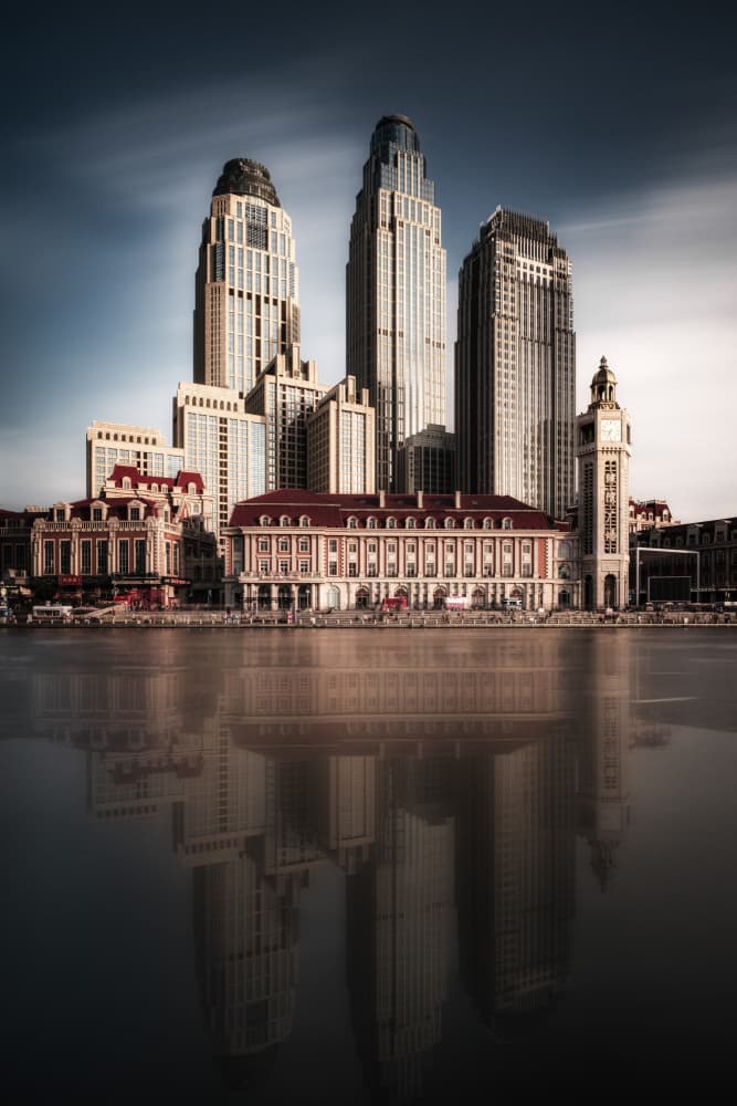 Reflected Urban Grandeur by Wu Zhao — canvas wall art