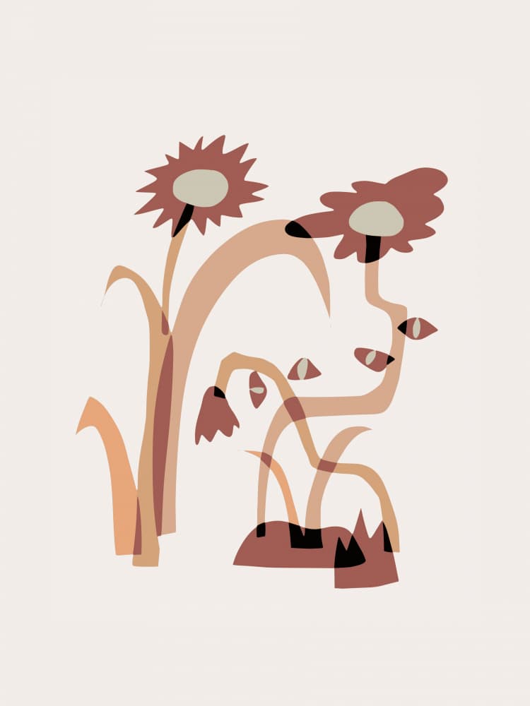 Whimsical Floral Face by Little Dean — canvas wall art