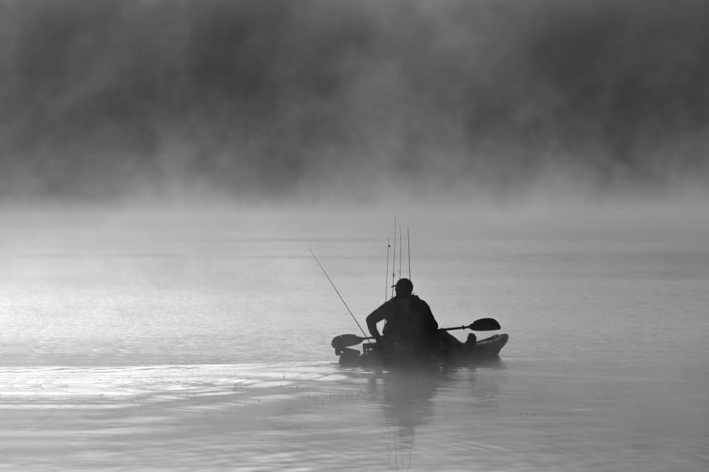 Serene Morning Fishing by Yu Mao — canvas wall art