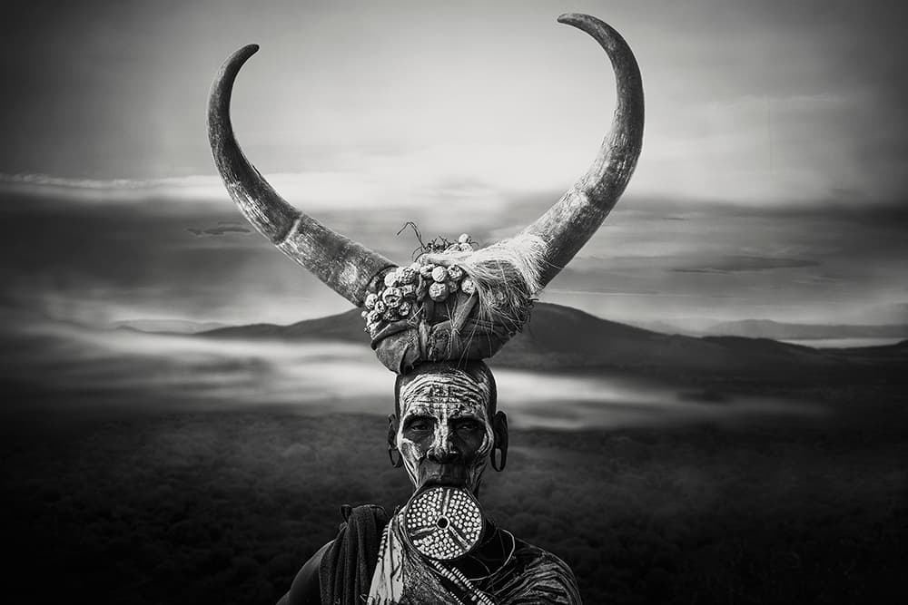 Horned Spirit Portrait by Svetlin Yosifov — canvas wall art