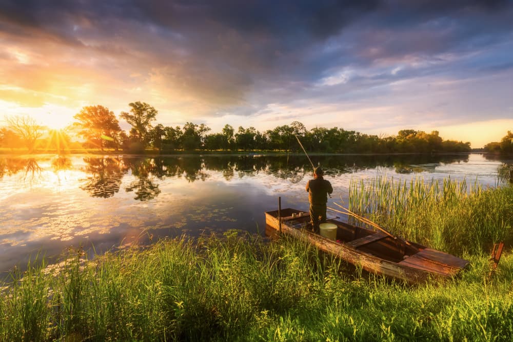 Golden Hour Fishing by Leicher Oliver — canvas wall art