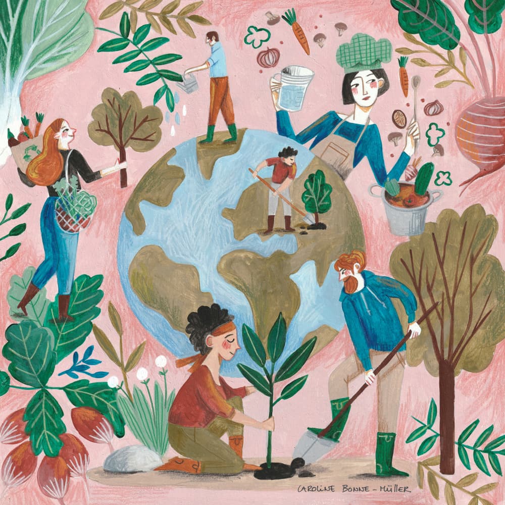 Earth day Save the Planet by Caroline Bonne Müller — canvas wall art