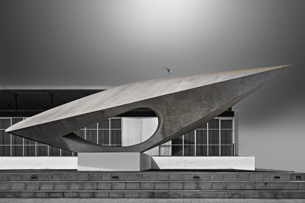 Modern Concrete Sculpture by Roland Weber — canvas wall art