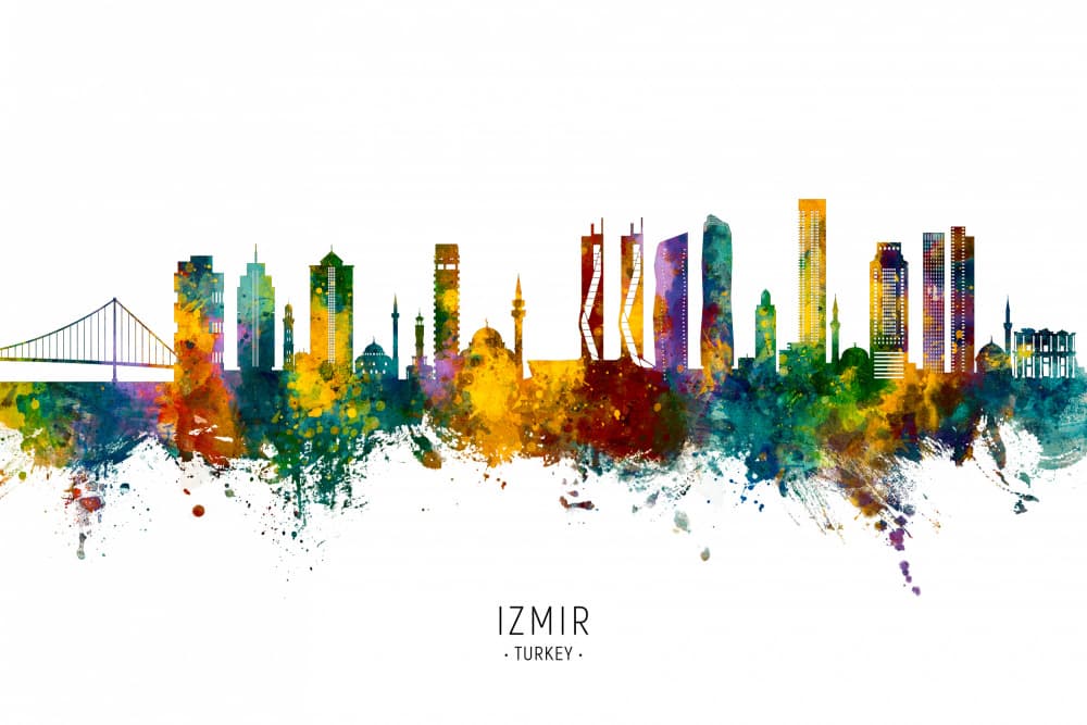 Vibrant Izmir Cityscape by Michael Tompsett — canvas wall art