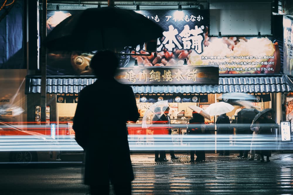 Rainy Night City Street by Leroy Souhuwat — canvas wall art
