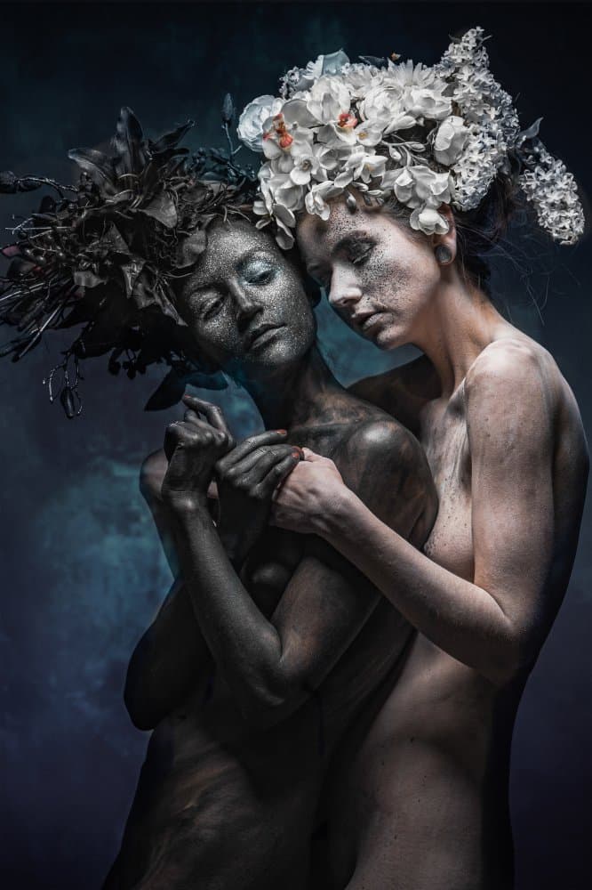 Ethereal Floral Duality by Klaus Tesching — canvas wall art