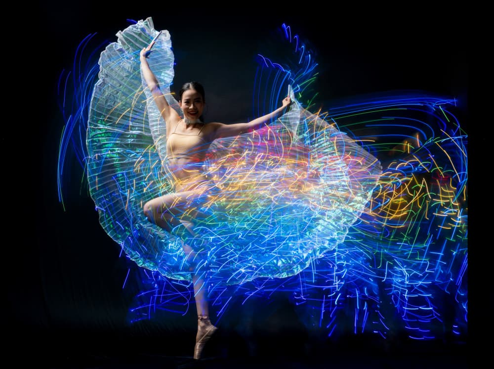 Dancing Light Trails by Tran Van Truong — canvas wall art