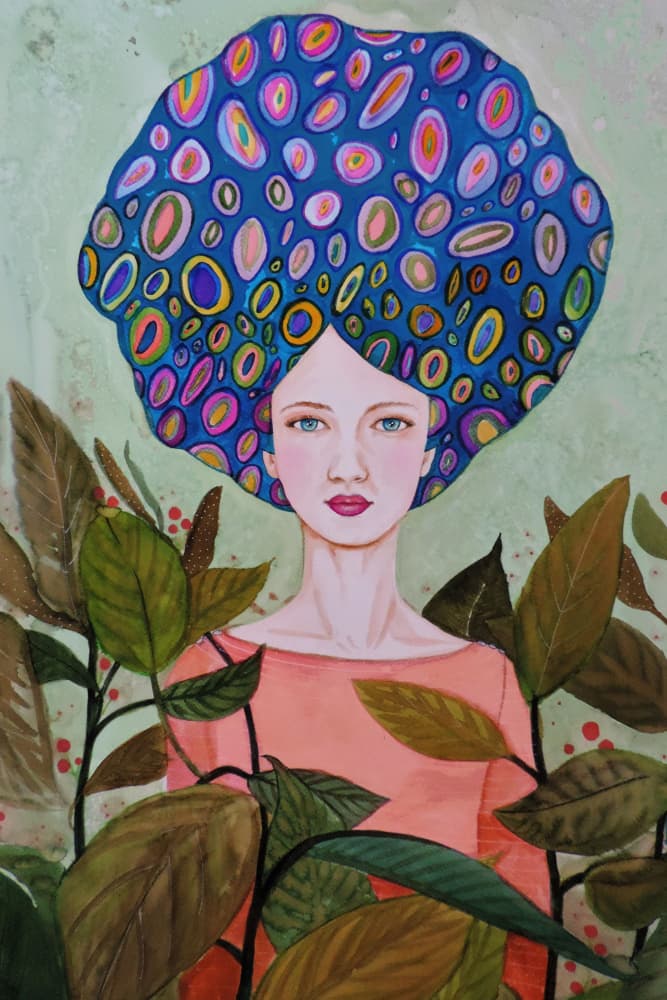 Whimsical Nature Portrait by Sylvie Demers — canvas wall art