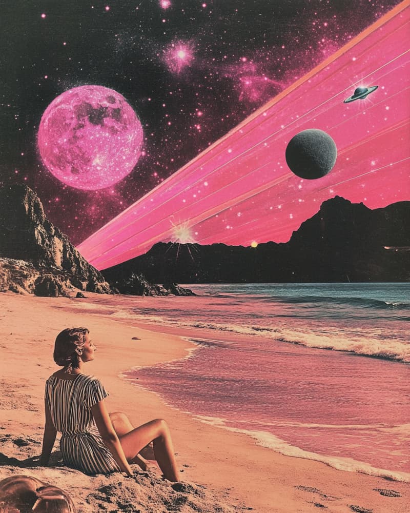 Pink Cosmic Beach by Samantha Hearn — canvas wall art