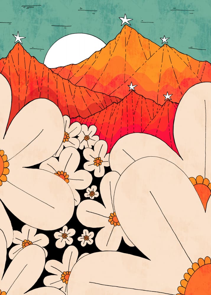 Summer Floral Mountains by Stephen Wade — canvas wall art