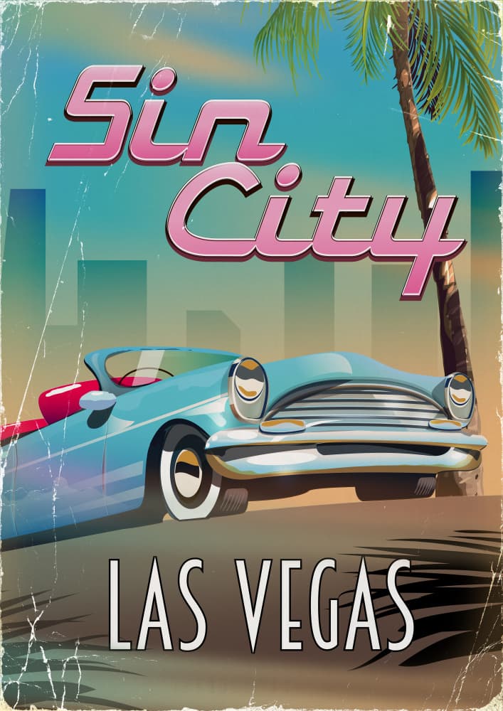 Sin City Classic Car by Nicholas — canvas wall art