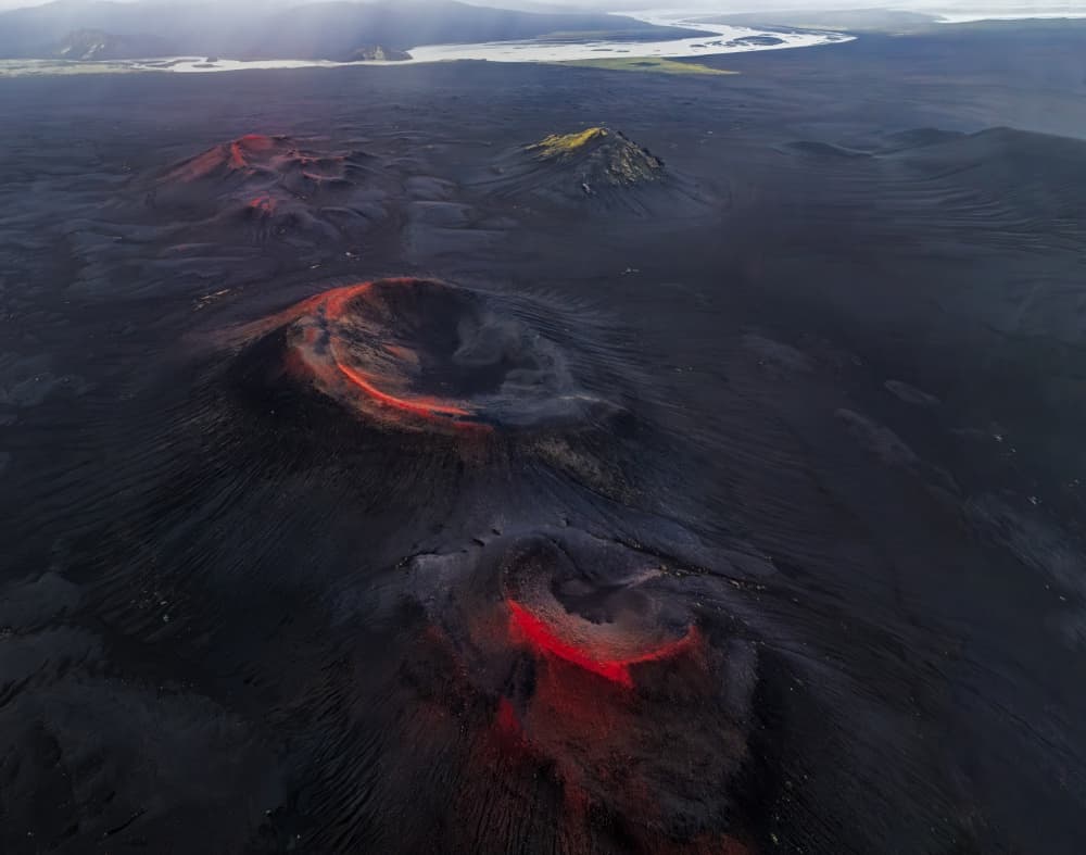 Glowing Volcanic Craters by James Zhen Yu — canvas wall art