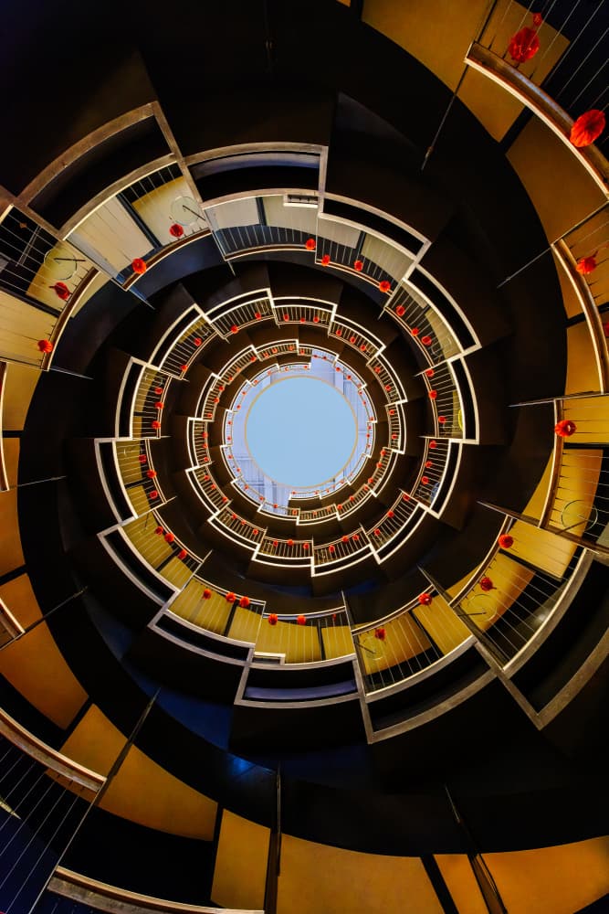 Modern Atrium Spiral by konglingming — canvas wall art