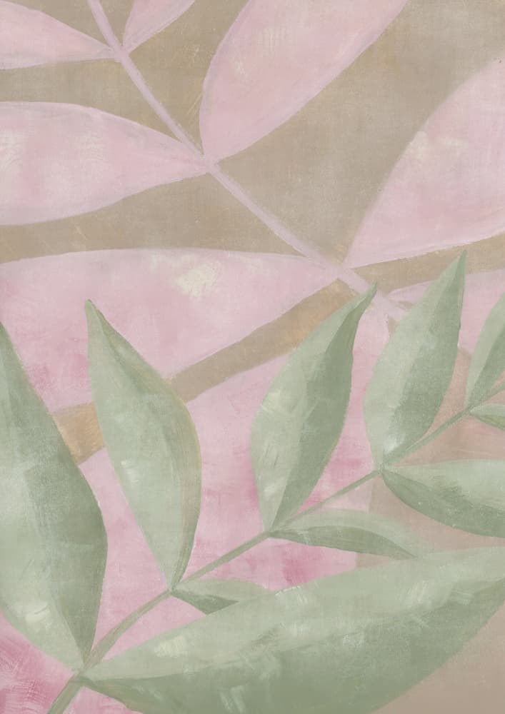 Pastel Botanical Leaves by Rosana Laiz Blursbyai — canvas wall art