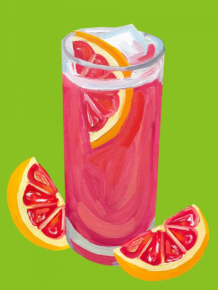 Pink Grapefruit Cocktail by Alice Straker — canvas wall art