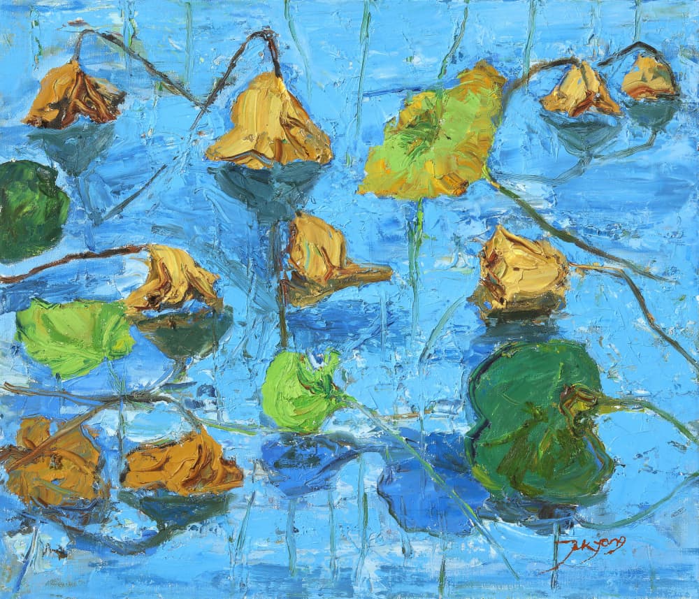 Lotus Pond Reflections by Jukyong Park — canvas wall art