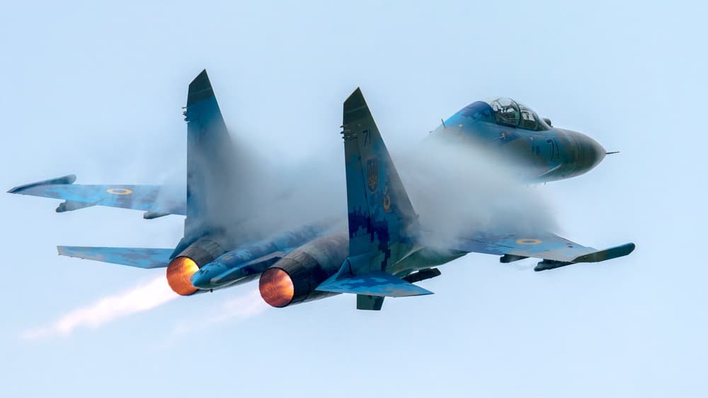 Powerful Fighter Jet Flight by Piotr Wrobel — canvas wall art