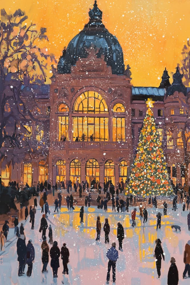 Brightchristmascity by Treechild — canvas wall art