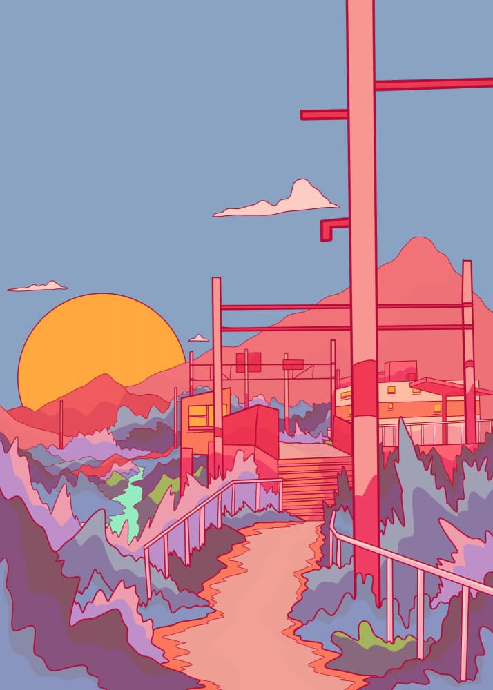 Vibrant Sunset Path by Stephen Wade — canvas wall art