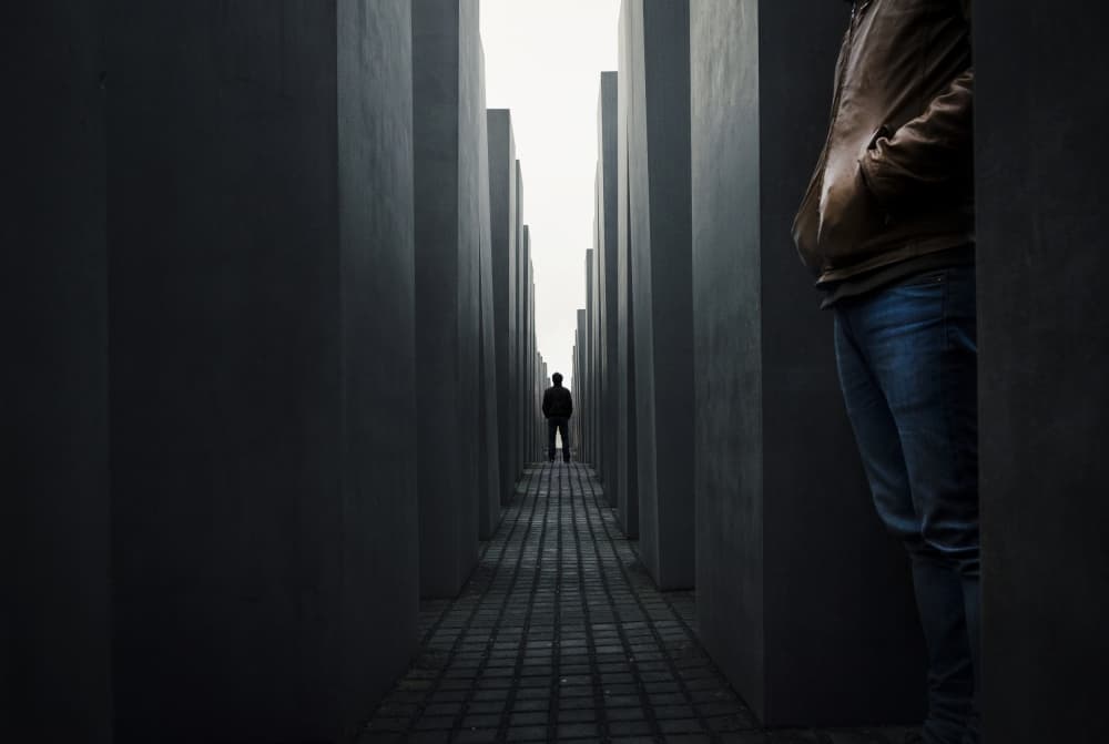 Solitary Figure In Concrete by Carlo Tonti — canvas wall art