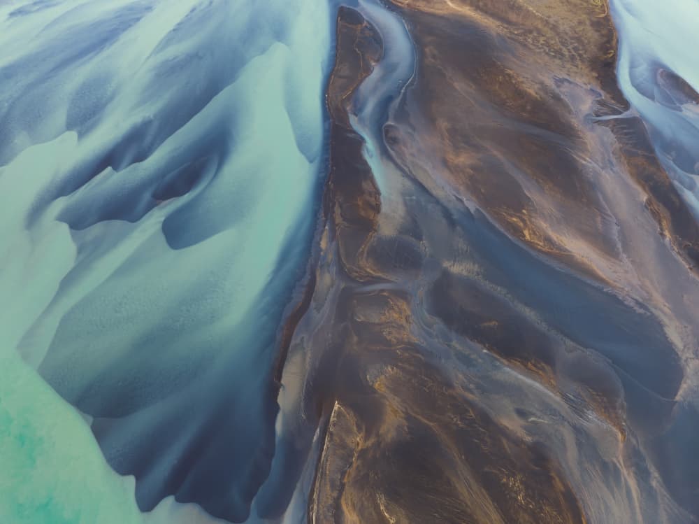 Glacial River Aerial by MIN LI — canvas wall art
