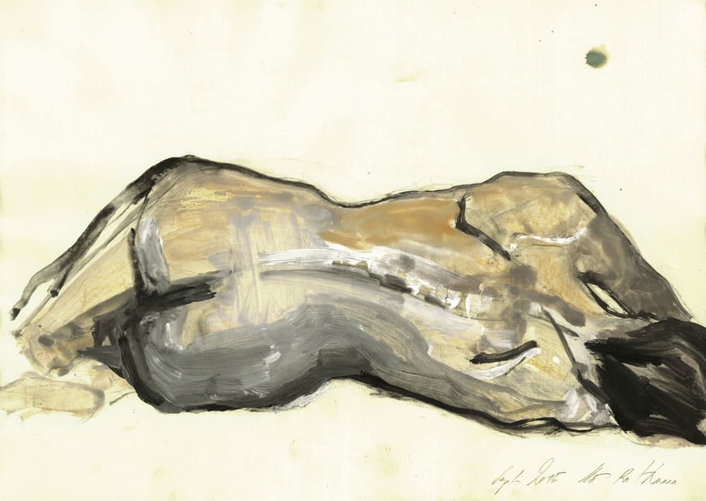 Expressive Reclining Nude by Ute Rathmann — canvas wall art