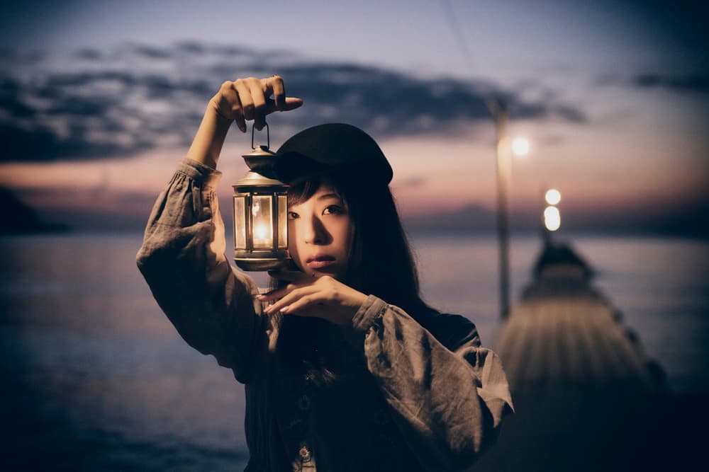 Girl's Mysterious Lantern by 7 Flavor C/P — canvas wall art