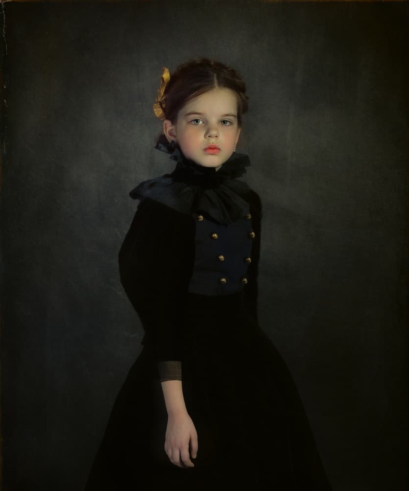 Classic Child Portrait by Svetlana Melik-Nubarova — canvas wall art