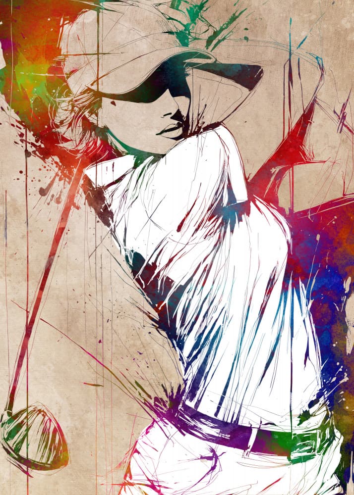 Vibrant Golf Action by Justyna Jaszke — canvas wall art