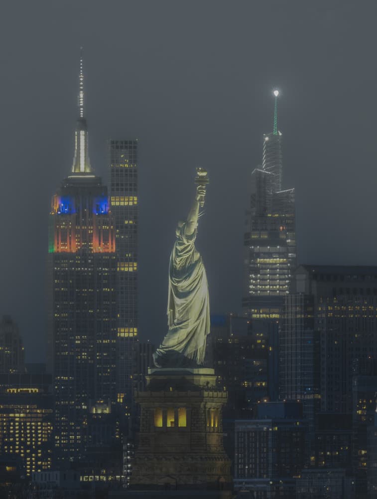 New York City Icons Night by Yanny Liu — canvas wall art