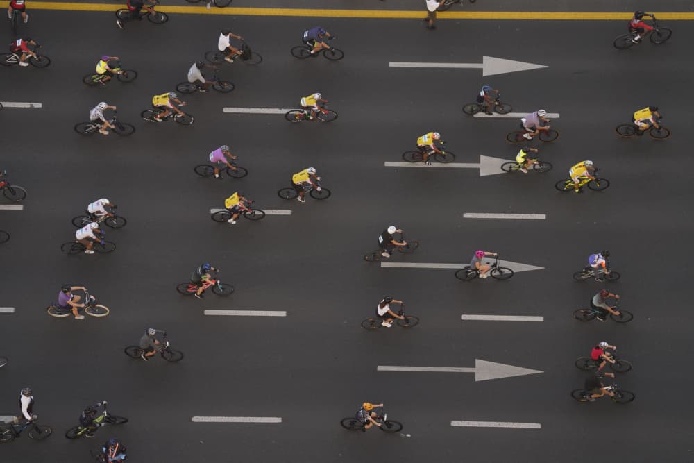 Aerial Cycling Race by Ajar Setiadi — canvas wall art