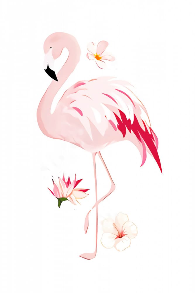 Pink Tropical Flamingo by Rafal Kulik — canvas wall art