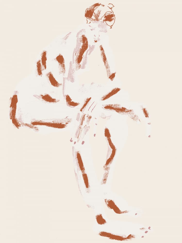 Quiet Contemplative Nude by Francesco Gulina — canvas wall art