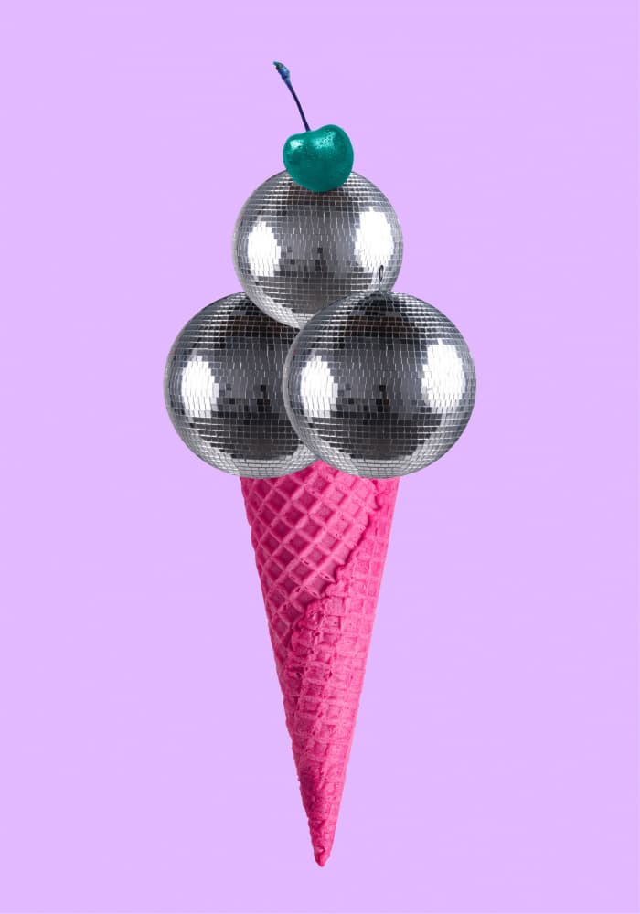 Disco Ball Ice Cream by Athene Fritsch — canvas wall art