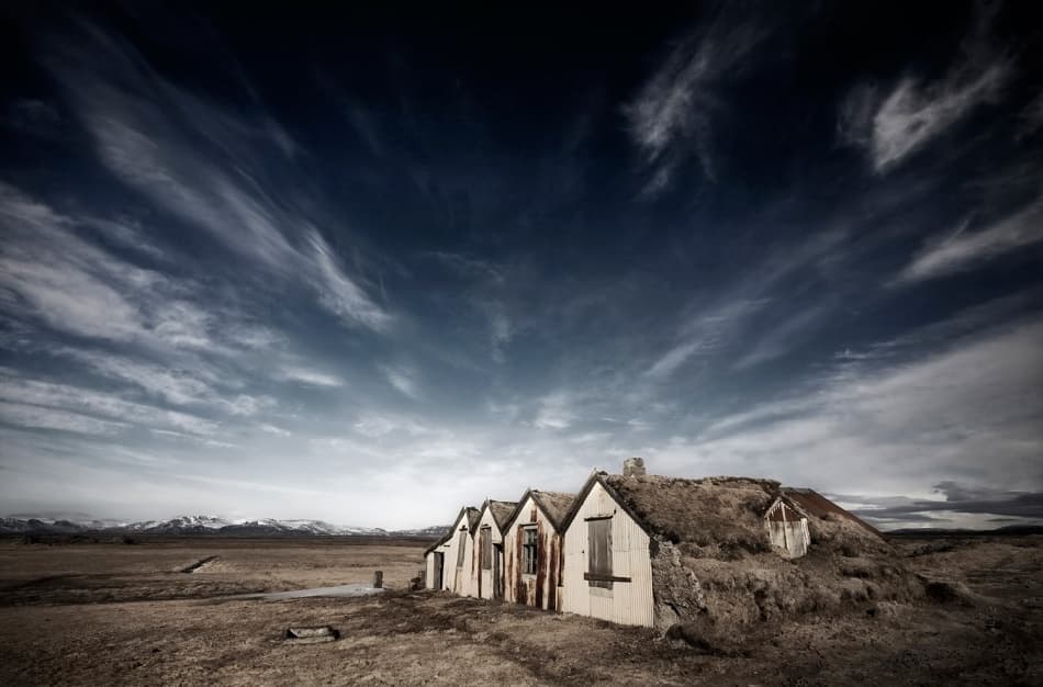 Turf Roof Houses Landscape by Bragi Ingibergsson - BRIN — canvas wall art