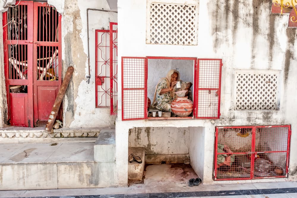 Indian Woman At Window by MAZAL TOV MATTY OZERI — canvas wall art