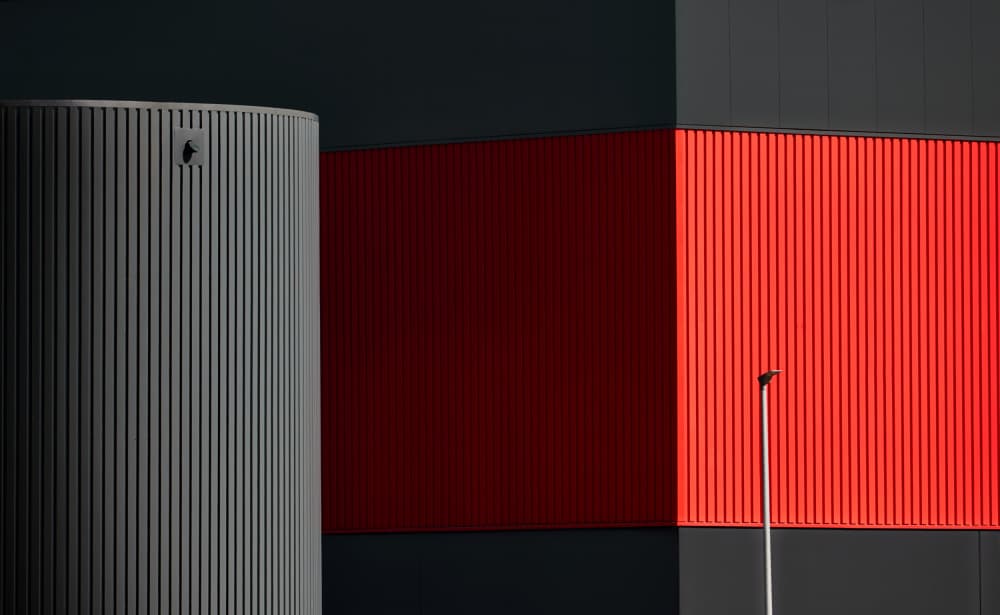 Bold Red Geometry by Peter Schade — canvas wall art