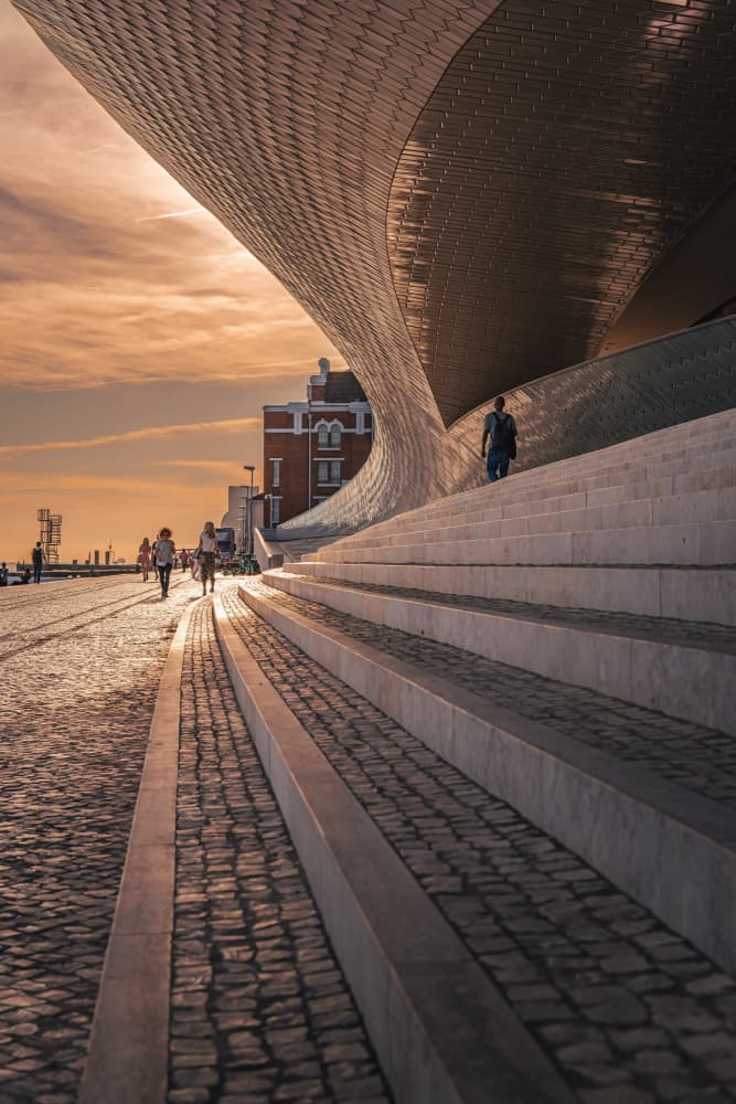 Golden Hour Architecture Steps by Abilio Oliveira — canvas wall art