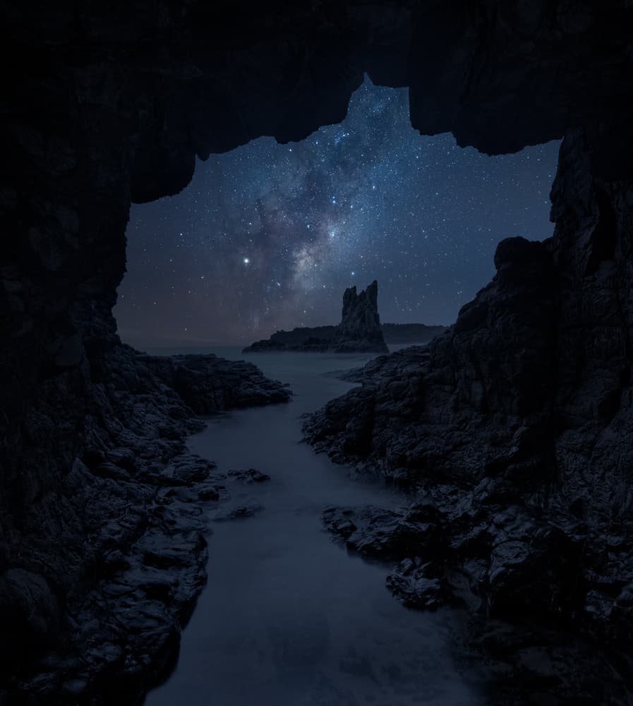 Ocean Cave Milky Way by Jingshu Zhu — canvas wall art