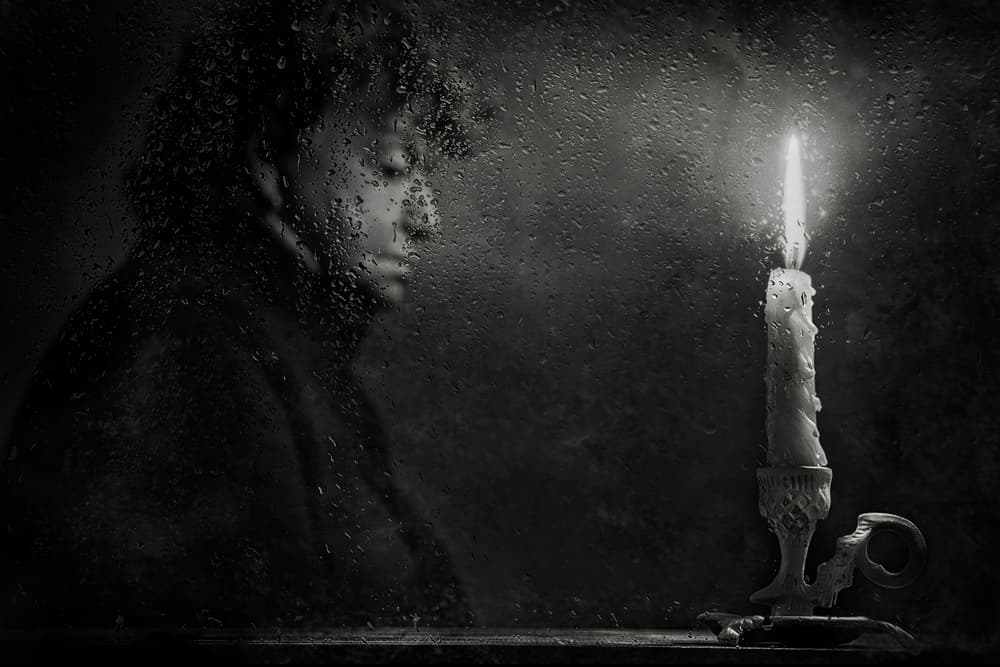 Pensive Man Candlelight by Stephen Clough — canvas wall art