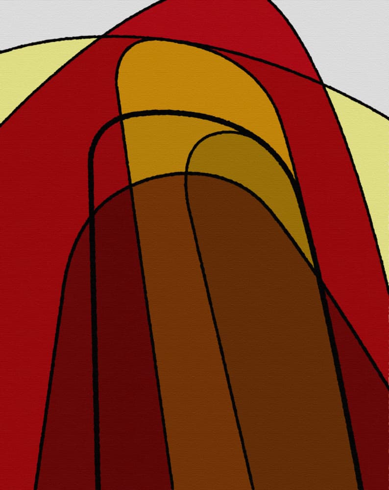 Warm Abstract Curves by Rafa Mateo — canvas wall art