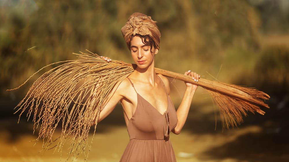 Golden Light Woman by Tali Stein — canvas wall art