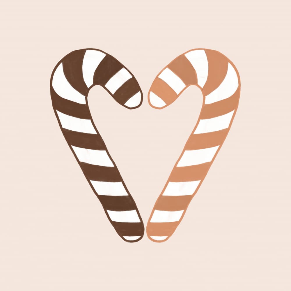 Sweet Candy Cane Heart by Orara Studio — canvas wall art