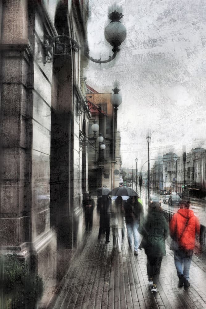Rainy City Walk by Alexander Kiyashko — canvas wall art